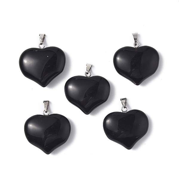 PandaHall Natural Obsidian Pendants, Heart Charms, with Platinum Tone Brass Findings, 23.5x25x8.5mm, Hole: 5x3.5mm Obsidian Heart
PandaHall Natural Obsidian Pendants, Heart Charms, with Platinum Tone Brass Findings, 23.5x25x8.5mm, Hole: 5x3.5mm Obsidian Heart