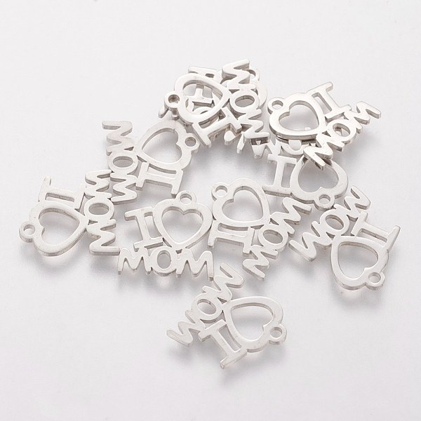 PandaHall Mother's Day 201 Stainless Steel Charms, Laser Cut, Word I Love Mom, Stainless Steel Color, 13.5x13x1mm, Hole: 1.5mm 201 Stainless...
PandaHall Mother's Day 201 Stainless Steel Charms, Laser Cut, Word I Love Mom, Stainless Steel Color, 13.5x13x1mm, Hole: 1.5mm 201 Stainless...