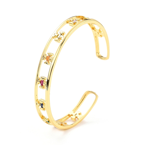 PandaHall Cross Hollow Carved Cubic Zirconia Cuff Bangle, Real 18K Gold Plated Brass Flat Open Bangle for Women, Cadmium Free & Lead Free...
PandaHall Cross Hollow Carved Cubic Zirconia Cuff Bangle, Real 18K Gold Plated Brass Flat Open Bangle for Women, Cadmium Free & Lead Free...