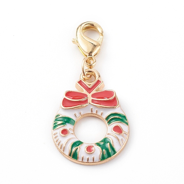 PandaHall Christmas Themed Alloy Enamel Pendants, with Brass Lobster Claw Clasps, Christmas Wreath, Colorful, 37mm Alloy+Enamel Others
PandaHall Christmas Themed Alloy Enamel Pendants, with Brass Lobster Claw Clasps, Christmas Wreath, Colorful, 37mm Alloy+Enamel Others