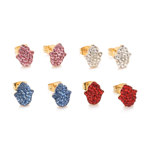 PandaHall 304 Stainless Steel Enamel Stud Earrings, with Rhinestone & 316 Surgical Stainless Steel Pin, Golden, Palm, Mixed Color..., Multicolor
PandaHall 304 Stainless Steel Enamel Stud Earrings, with Rhinestone & 316 Surgical Stainless Steel Pin, Golden, Palm, Mixed Color..., Multicolor