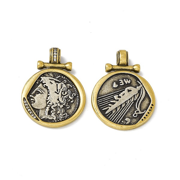 PandaHall Rack Plating Brass Micro Pave Clear Cubic Zirconia Pendants, Cadmium Free & Lead Free & Nickle Free, Flat Round with Greece Coin...
PandaHall Rack Plating Brass Micro Pave Clear Cubic Zirconia Pendants, Cadmium Free & Lead Free & Nickle Free, Flat Round with Greece Coin...