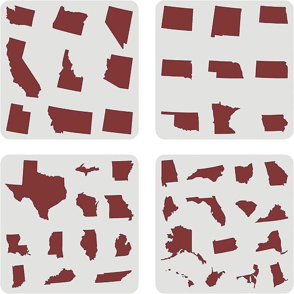PandaHall FINGERINSPIRE 4 Pcs USA 50 States Stencil 30x30cm United States Map Stencil Template Sets Plastic United States Map Outline...
PandaHall FINGERINSPIRE 4 Pcs USA 50 States Stencil 30x30cm United States Map Stencil Template Sets Plastic United States Map Outline...