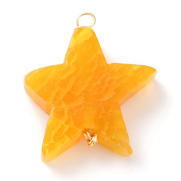 PandaHall Natural Agate Beads Pendants, Dyed, with Golden Brass Loops, Star, Gold, 28~30x26~29x6~7mm, Hole: 1~2.5mm Gemstone Star Gold
PandaHall Natural Agate Beads Pendants, Dyed, with Golden Brass Loops, Star, Gold, 28~30x26~29x6~7mm, Hole: 1~2.5mm Gemstone Star Gold