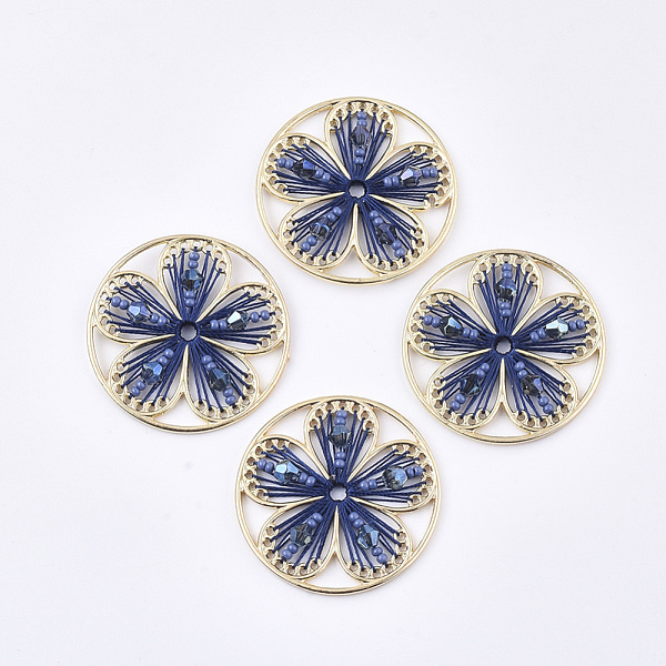 PandaHall Polyester Thread Woven Pendants, with Glass and Golden Plated Alloy Findings, Long-Lasting Plated, Flower, Marine Blue, 37x4mm...
PandaHall Polyester Thread Woven Pendants, with Glass and Golden Plated Alloy Findings, Long-Lasting Plated, Flower, Marine Blue, 37x4mm...