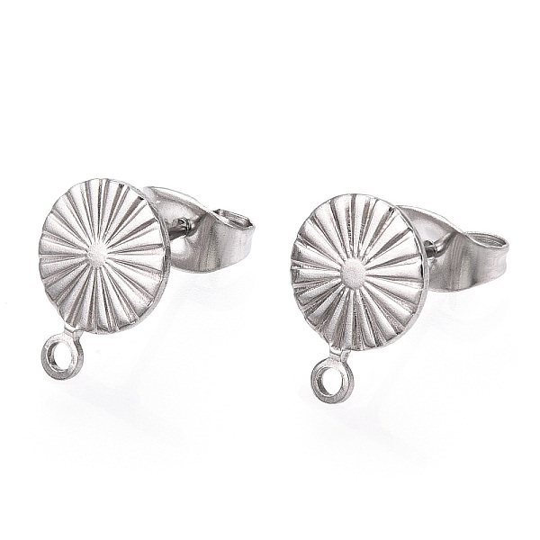 PandaHall 304 Stainless Steel Stud Earring Findings, with 316 Stainless Steel Pin & Horizontal Loops, Flat Round, Stainless Steel Color...
PandaHall 304 Stainless Steel Stud Earring Findings, with 316 Stainless Steel Pin & Horizontal Loops, Flat Round, Stainless Steel Color...