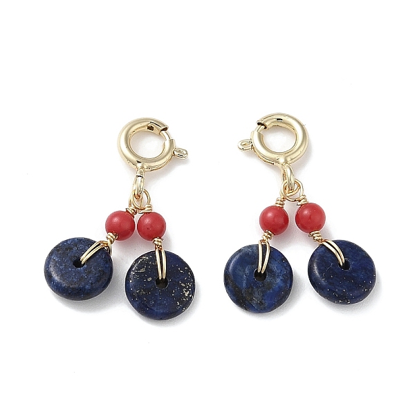 PandaHall Natural Lapis Lazuli Pendant Decorations, with Natural Agate and Rack Plating Brass Spring Ring Clasps, Flat Round, 21mm Lapis...
PandaHall Natural Lapis Lazuli Pendant Decorations, with Natural Agate and Rack Plating Brass Spring Ring Clasps, Flat Round, 21mm Lapis...