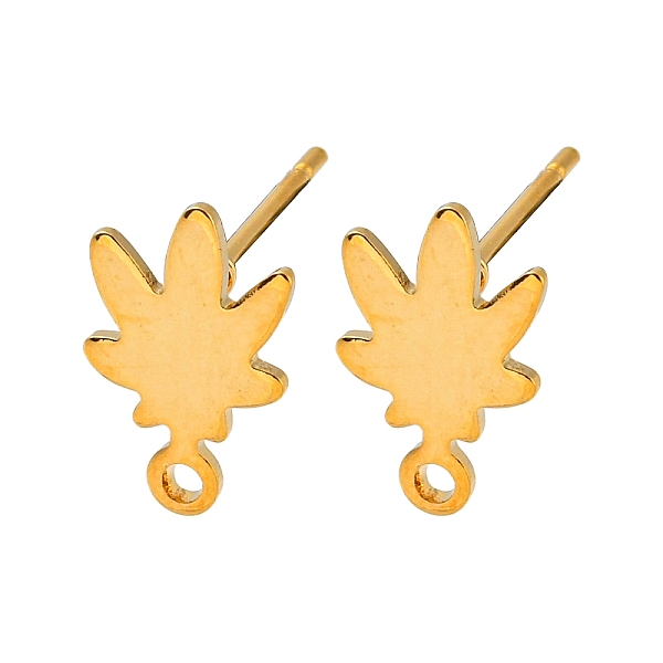 PandaHall Leaf Shape 201 Stainless Steel Stud Earrings Findings, with 304 Stainless Steel Pins & Horizontal Loops, Golden, 12x7.5mm, Hole...
PandaHall Leaf Shape 201 Stainless Steel Stud Earrings Findings, with 304 Stainless Steel Pins & Horizontal Loops, Golden, 12x7.5mm, Hole...