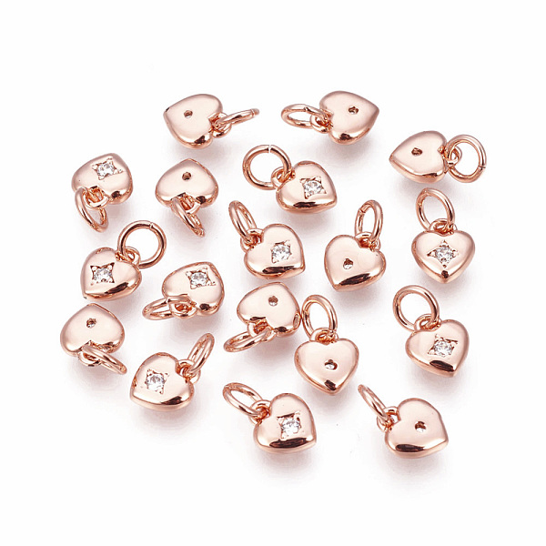 PandaHall Brass Micro Pave Cubic Zirconia Charms, Heart, Rose Gold, 7.5x6.5x2mm, Hole: 3~3.5mm Brass+Cubic Zirconia Heart Clear
PandaHall Brass Micro Pave Cubic Zirconia Charms, Heart, Rose Gold, 7.5x6.5x2mm, Hole: 3~3.5mm Brass+Cubic Zirconia Heart Clear