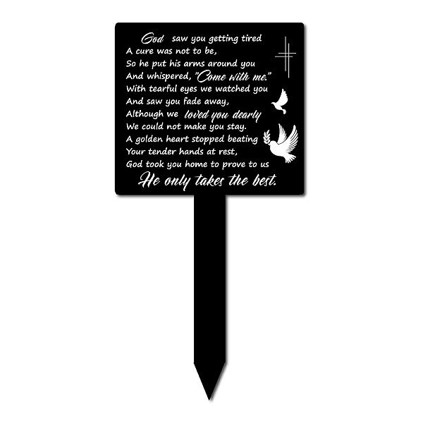 PandaHall CREATCABIN Grave Stakes Acrylic Grave Marker Waterproof Pigeon Pattern Rectangle Cemetery Stakes Memorial Remembrance Plaque...
PandaHall CREATCABIN Grave Stakes Acrylic Grave Marker Waterproof Pigeon Pattern Rectangle Cemetery Stakes Memorial Remembrance Plaque...