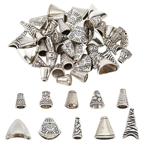 PandaHall 50 Pcs Cone Bead Caps, 10 Styles Tibetan Style Alloy Flower Spacer Beads End Caps Antique Silver Spacer Beads Caps Bead Cone for...
PandaHall 50 Pcs Cone Bead Caps, 10 Styles Tibetan Style Alloy Flower Spacer Beads End Caps Antique Silver Spacer Beads Caps Bead Cone for...