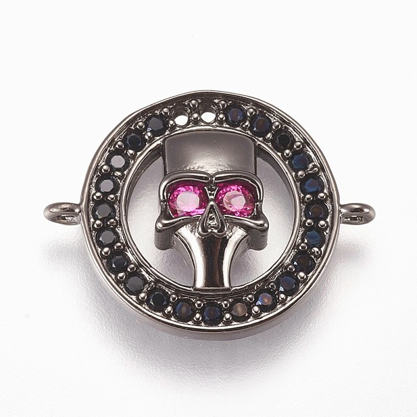 PandaHall Brass Micro Pave Cubic Zirconia Links, Flat Round with Skull, Black, Gunmetal, 15.5x20x4mm, Hole: 1mm Brass+Cubic Zirconia Flat...
PandaHall Brass Micro Pave Cubic Zirconia Links, Flat Round with Skull, Black, Gunmetal, 15.5x20x4mm, Hole: 1mm Brass+Cubic Zirconia Flat...