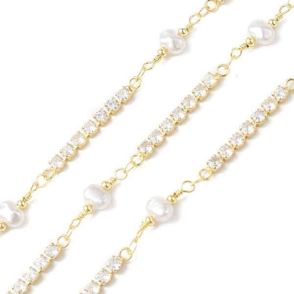 PandaHall Brass Cubic Zirconia Link Chains with Shell Pearl, Unwelded, with Spool, Golden, Shell Pearl: 18x6.5x4mm, Cubic Zirconia Link...
PandaHall Brass Cubic Zirconia Link Chains with Shell Pearl, Unwelded, with Spool, Golden, Shell Pearl: 18x6.5x4mm, Cubic Zirconia Link...