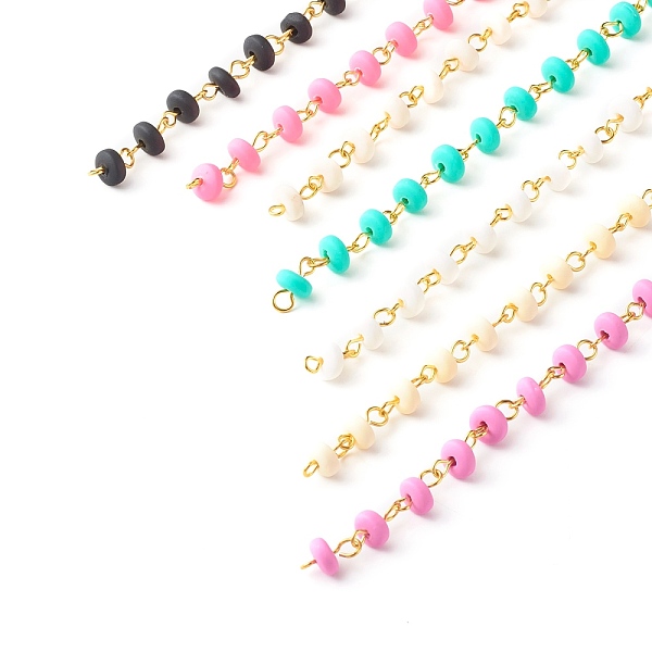 PandaHall Handmade Polymer Clay Beaded Chain, Link Chain, with Golden Iron Eye Pin, for Bracelet Necklace Making, Mixed Color, 7x3.5mm..., Multicolor
PandaHall Handmade Polymer Clay Beaded Chain, Link Chain, with Golden Iron Eye Pin, for Bracelet Necklace Making, Mixed Color, 7x3.5mm..., Multicolor
