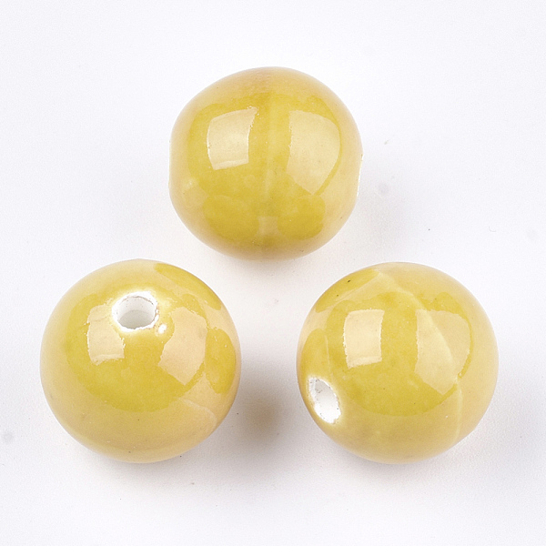 PandaHall Handmade Porcelain Beads, Bright Glazed Porcelain, Round, Gold, 14~14.5x13.5~14mm, Hole: 2.5~3mm Porcelain Round Gold
PandaHall Handmade Porcelain Beads, Bright Glazed Porcelain, Round, Gold, 14~14.5x13.5~14mm, Hole: 2.5~3mm Porcelain Round Gold
