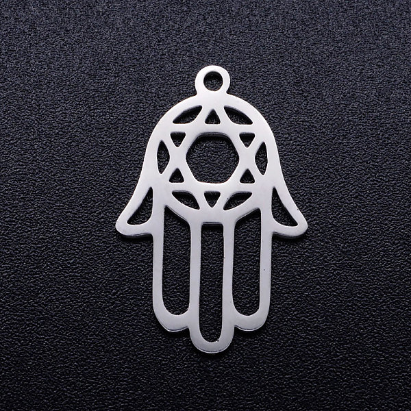PandaHall 201 Stainless Steel Pendants, for Jewish, Hand/Hand of Fatima/Hand of Miriam with Star of David, Stainless Steel Color, 23x15x1mm...
PandaHall 201 Stainless Steel Pendants, for Jewish, Hand/Hand of Fatima/Hand of Miriam with Star of David, Stainless Steel Color, 23x15x1mm...