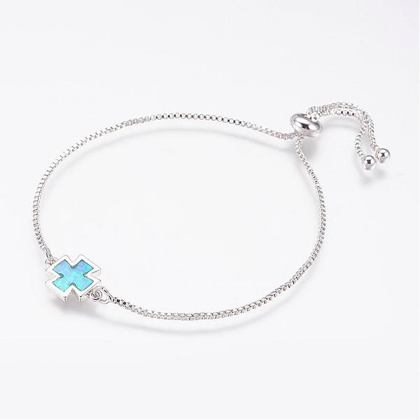 PandaHall Long-Lasting Plated Adjustable Brass Slider Bracelets, Bolo Bracelets, with Synthetic Opal, Cross, Platinum, 9-1/8 inch(233.5mm)..., Blue
PandaHall Long-Lasting Plated Adjustable Brass Slider Bracelets, Bolo Bracelets, with Synthetic Opal, Cross, Platinum, 9-1/8 inch(233.5mm)..., Blue