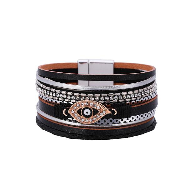 PandaHall Bohemian Ethnic Style Eye-shaped Bracelet with Vintage Wide Brim - European and American Fashion Leather
PandaHall Bohemian Ethnic Style Eye-shaped Bracelet with Vintage Wide Brim - European and American Fashion Leather