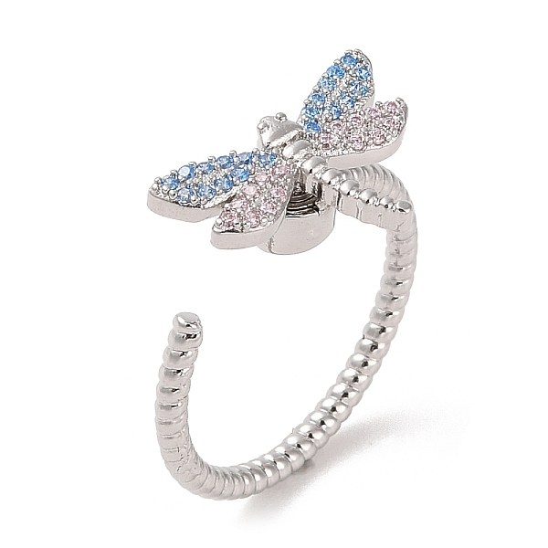PandaHall Colorful Cubic Zirconia Dragonfly Rotating Ring, Brass Open Cuff Ring for Calming Worry Meditation, Platinum, Inner Diameter: 17mm...
PandaHall Colorful Cubic Zirconia Dragonfly Rotating Ring, Brass Open Cuff Ring for Calming Worry Meditation, Platinum, Inner Diameter: 17mm...