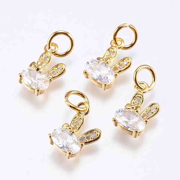 PandaHall Brass Micro Pave Cubic Zirconia Bunny Charms, Cadmium Free & Lead Free, Rabbit, Real 18K Gold Plated, 12x6x2.5mm, Hole: 3mm..., Clear
PandaHall Brass Micro Pave Cubic Zirconia Bunny Charms, Cadmium Free & Lead Free, Rabbit, Real 18K Gold Plated, 12x6x2.5mm, Hole: 3mm..., Clear
