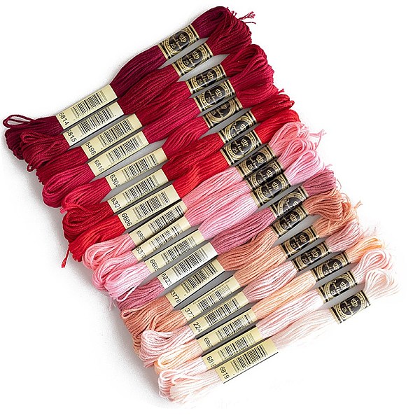 PandaHall 17 Skeins 17 Colors 6-Ply Cotton Embroidery Floss, Cross Stitch Threads, Red Gradient Color Series, Mixed Color, 1mm, about 8.75..., Multicolor
PandaHall 17 Skeins 17 Colors 6-Ply Cotton Embroidery Floss, Cross Stitch Threads, Red Gradient Color Series, Mixed Color, 1mm, about 8.75..., Multicolor