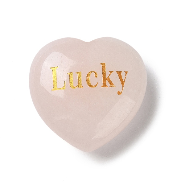 PandaHall Natural Rose Quartz Display Decoration, Heart with Word Lucky, 30x30x13mm Rose Quartz Heart
PandaHall Natural Rose Quartz Display Decoration, Heart with Word Lucky, 30x30x13mm Rose Quartz Heart