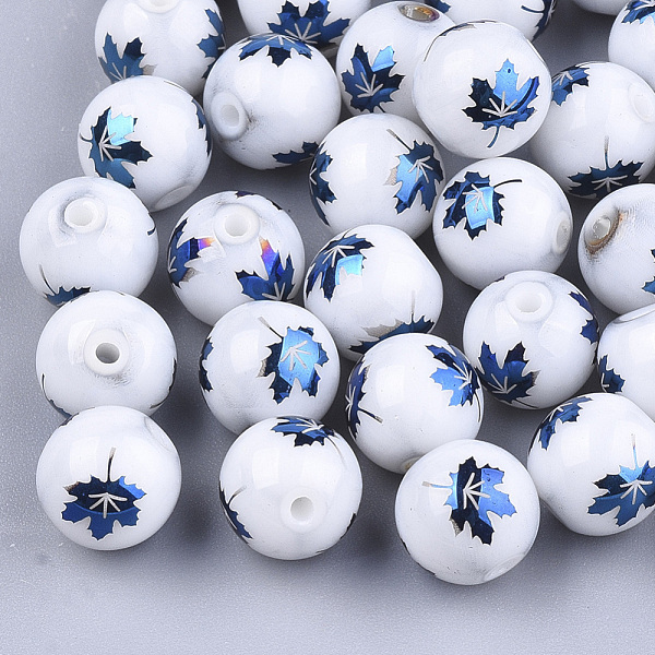 PandaHall Autumn Theme Electroplate Glass Beads, Round with Maple Leaf Pattern, Blue, 8~8.5mm, Hole: 1.5mm Glass Leaf Blue
PandaHall Autumn Theme Electroplate Glass Beads, Round with Maple Leaf Pattern, Blue, 8~8.5mm, Hole: 1.5mm Glass Leaf Blue