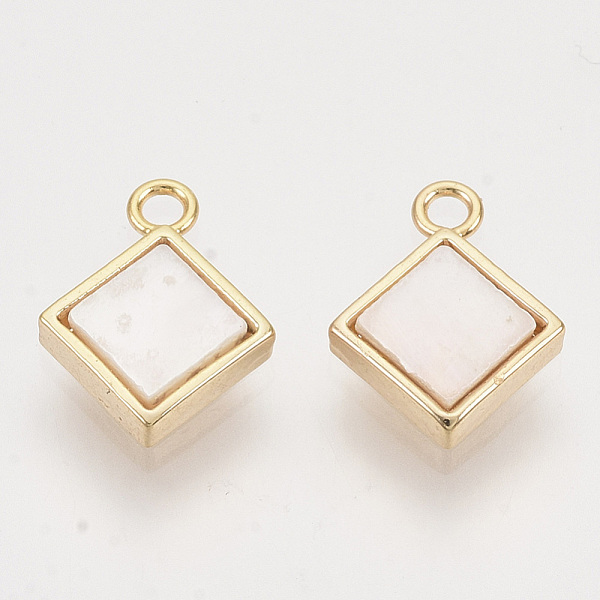 PandaHall Shell Charms, with Brass Findings, Nickel Free, Rhombus, Real 18K Gold Plated, 10.5x8.5x2mm, Hole: 1.2mm, Side Length: 6mm Shell...
PandaHall Shell Charms, with Brass Findings, Nickel Free, Rhombus, Real 18K Gold Plated, 10.5x8.5x2mm, Hole: 1.2mm, Side Length: 6mm Shell...