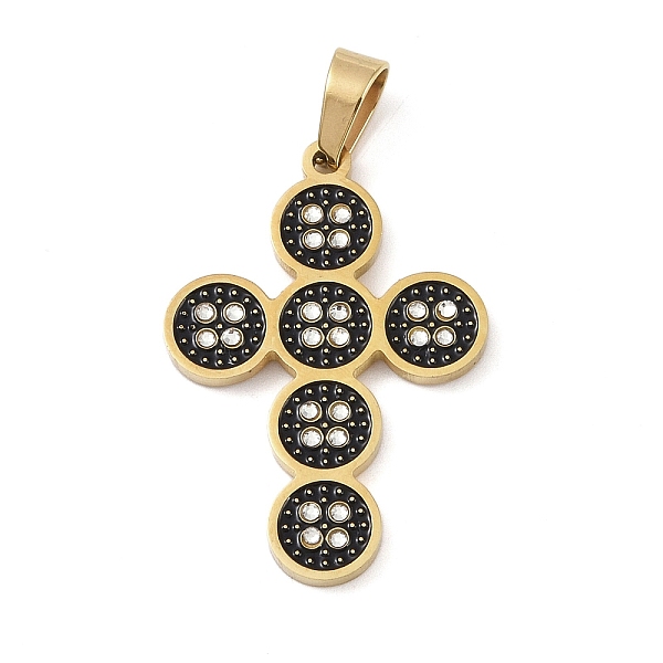 PandaHall Ion Plating(IP) 304 Stainless Steel Enamel Rhinestone Pendants, Cross Charms, Real 18K Gold Plated, 33.5x23x2.5mm, Hole: 6x4mm..., Clear
PandaHall Ion Plating(IP) 304 Stainless Steel Enamel Rhinestone Pendants, Cross Charms, Real 18K Gold Plated, 33.5x23x2.5mm, Hole: 6x4mm..., Clear