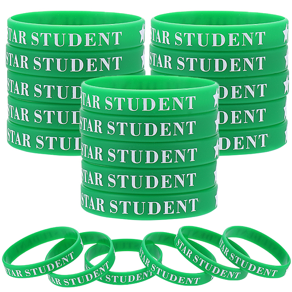 PandaHall Word Star Student Silicone Cord Bracelet Wristband, Green, Inner Diameter: 2-1/2 inch(6.3cm) Silicone Green
PandaHall Word Star Student Silicone Cord Bracelet Wristband, Green, Inner Diameter: 2-1/2 inch(6.3cm) Silicone Green