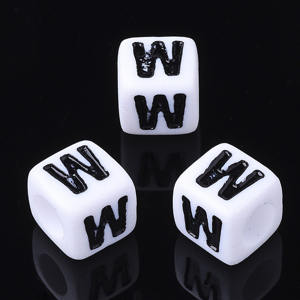 PandaHall Acrylic Horizontal Hole Letter Beads, Cube, White, Letter W, Size: about 7mm wide, 7mm long, 7mm high, hole: 3.5mm, about...
PandaHall Acrylic Horizontal Hole Letter Beads, Cube, White, Letter W, Size: about 7mm wide, 7mm long, 7mm high, hole: 3.5mm, about...