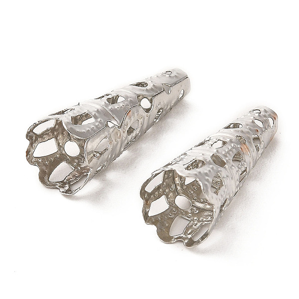 PandaHall Zinc Alloy Filigree Bead Caps, Cone, Platinum, 8x22mm, Hole: 2.5mm, Inner Diameter: 7mm, 20pcs/bag Alloy
PandaHall Zinc Alloy Filigree Bead Caps, Cone, Platinum, 8x22mm, Hole: 2.5mm, Inner Diameter: 7mm, 20pcs/bag Alloy