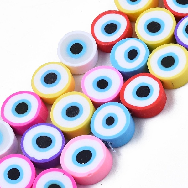 PandaHall Handmade Polymer Clay Beads Strands, Flat Round with Evil Eye, Colorful, 8~11x4mm, Hole: 1.2mm, about 40pcs/strand, 13.98 inch~...
PandaHall Handmade Polymer Clay Beads Strands, Flat Round with Evil Eye, Colorful, 8~11x4mm, Hole: 1.2mm, about 40pcs/strand, 13.98 inch~...