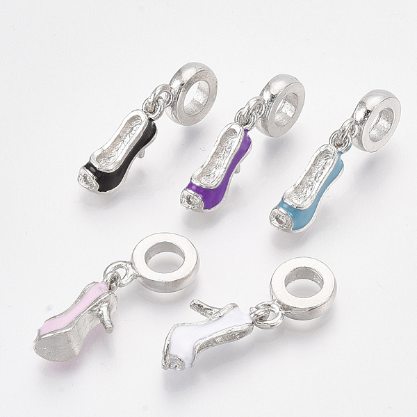 PandaHall Platinum Plated Alloy European Dangle Charms, with Enamel, Large Hole Pendants, High-Heeled Shoes, Mixed Color, 27mm, Hole: 5mm..., Multicolor
PandaHall Platinum Plated Alloy European Dangle Charms, with Enamel, Large Hole Pendants, High-Heeled Shoes, Mixed Color, 27mm, Hole: 5mm..., Multicolor