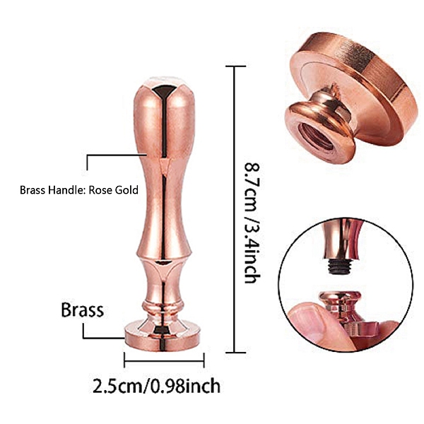 PandaHall DIY Scrapbook, Brass Wax Seal Stamp Flat Round Head and Handle, Rose Gold, Other Pattern, 25mm Brass Others
PandaHall DIY Scrapbook, Brass Wax Seal Stamp Flat Round Head and Handle, Rose Gold, Other Pattern, 25mm Brass Others