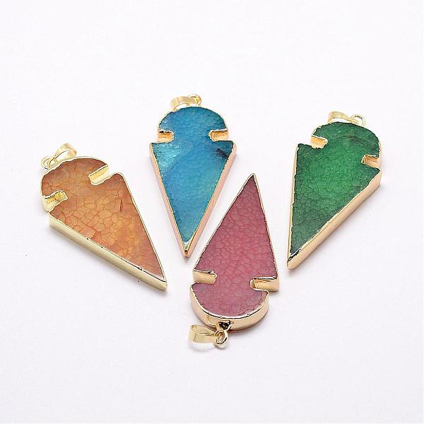 PandaHall Natural Agate Big Pendants, with Brass Finding, Arrowhead, Golden, 57.5x25x6mm, Hole: 5x8mm Natural Agate Arrow Multicolor
PandaHall Natural Agate Big Pendants, with Brass Finding, Arrowhead, Golden, 57.5x25x6mm, Hole: 5x8mm Natural Agate Arrow Multicolor