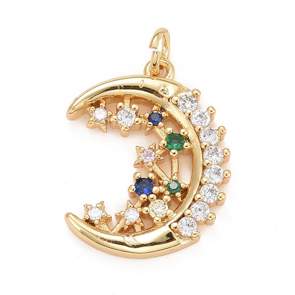 PandaHall Eco-Friendly Brass Micro Pave Cubic Zirconia Pendants, with Jump Ring, Long-Lasting Plated, Lead Free & Cadmium Free, Moon, Real...
PandaHall Eco-Friendly Brass Micro Pave Cubic Zirconia Pendants, with Jump Ring, Long-Lasting Plated, Lead Free & Cadmium Free, Moon, Real...