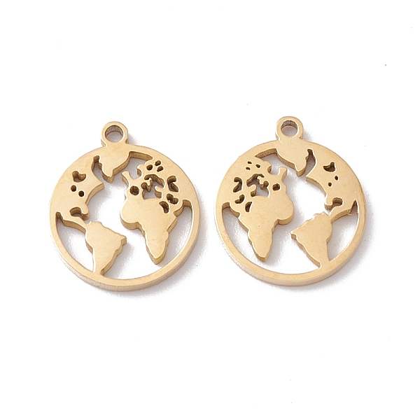 PandaHall Ion Plating(IP) 304 Stainless Steel Pendants, Flat Round with Map, Real 24K Gold Plated, 11.5x10x1mm, Hole: 1mm 304 Stainless...
PandaHall Ion Plating(IP) 304 Stainless Steel Pendants, Flat Round with Map, Real 24K Gold Plated, 11.5x10x1mm, Hole: 1mm 304 Stainless...