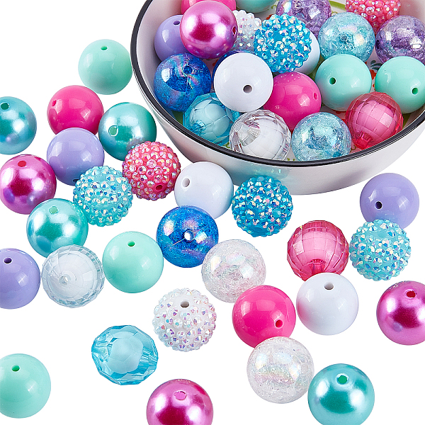 PandaHall 50pcs Chunk Beads, 20mm/ 0.78inch ubblegum Beads Colorful Large Rhinestone Pearl Beads Loose Beads Round Spacer Beads for..., Multicolor 
PandaHall 50pcs Chunk Beads, 20mm/ 0.78inch ubblegum Beads Colorful Large Rhinestone Pearl Beads Loose Beads Round Spacer Beads for..., Multicolor