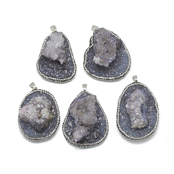 PandaHall Natural Quartz Big Pendants, with Rhinestone and Brass Findings, Dyed, Nuggets, Platinum, Slate Gray, 50~65x33~45x15~30mm, Hole...
PandaHall Natural Quartz Big Pendants, with Rhinestone and Brass Findings, Dyed, Nuggets, Platinum, Slate Gray, 50~65x33~45x15~30mm, Hole...