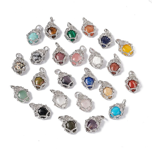 PandaHall Natural & Synthetic Mixed Gemstone Pendants, Oval Charms, with Platinum Tone Brass Rose Findings, Cadmium Free & Nickel Free &...
PandaHall Natural & Synthetic Mixed Gemstone Pendants, Oval Charms, with Platinum Tone Brass Rose Findings, Cadmium Free & Nickel Free &...