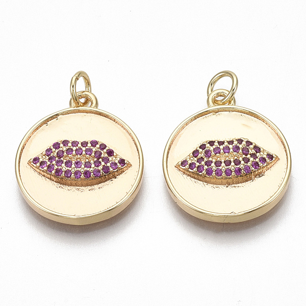 PandaHall Brass Micro Pave Cubic Zirconia Pendants, Flat Round with Lip, Nickel Free, Camellia, Real 18K Gold Plated, 20x17x3.5mm, Jump Ring..., Pink
PandaHall Brass Micro Pave Cubic Zirconia Pendants, Flat Round with Lip, Nickel Free, Camellia, Real 18K Gold Plated, 20x17x3.5mm, Jump Ring..., Pink