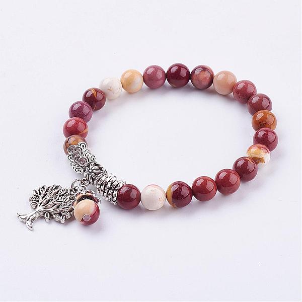 PandaHall Natural Mookaite Stretch Bracelets, with Tibetan Style Pendants, 2 inch(51mm) Mookaite Red
PandaHall Natural Mookaite Stretch Bracelets, with Tibetan Style Pendants, 2 inch(51mm) Mookaite Red