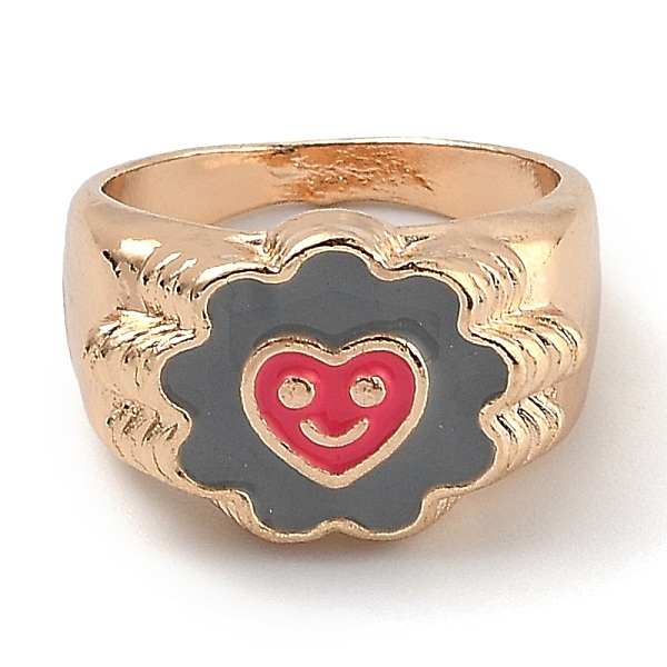 PandaHall Alloy Enamel Finger Rings, Flower with Smiling Face, Light Gold, Hot Pink, US Size 6, Inner Diameter: 17mm Alloy
PandaHall Alloy Enamel Finger Rings, Flower with Smiling Face, Light Gold, Hot Pink, US Size 6, Inner Diameter: 17mm Alloy
