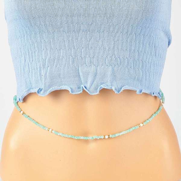PandaHall Summer Jewelry Waist Bead, Glass Seed Beaded Body Chain, Bikini Jewelry for Woman Girl, Aqua, 31.5 inch(80cm) Glass Cyan
PandaHall Summer Jewelry Waist Bead, Glass Seed Beaded Body Chain, Bikini Jewelry for Woman Girl, Aqua, 31.5 inch(80cm) Glass Cyan