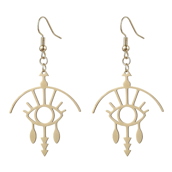 PandaHall Hollow Eey 201 Stainless Steel Dangle Earrings, with Brass Earring Pins, Golden, 60x31.5mm 201 Stainless Steel Eye
PandaHall Hollow Eey 201 Stainless Steel Dangle Earrings, with Brass Earring Pins, Golden, 60x31.5mm 201 Stainless Steel Eye