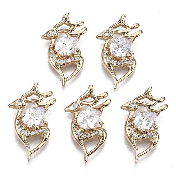 PandaHall Brass Micro Pave Cubic Zirconia Pendants, Sika Deer, Long-Lasting Plated, Light Gold, Clear, 23.5x14x5mm, Hole: 2mm Brass+Cubic...
PandaHall Brass Micro Pave Cubic Zirconia Pendants, Sika Deer, Long-Lasting Plated, Light Gold, Clear, 23.5x14x5mm, Hole: 2mm Brass+Cubic...