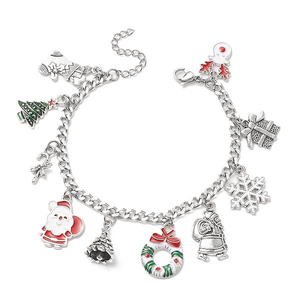 PandaHall Christmas Tree & Deer & Wreath & Santa Claus Alloy Enamel Charm Bracelet, 304 Stainless Steel Jewelry for Women, Colorful, 7-1/8..., Multicolor
PandaHall Christmas Tree & Deer & Wreath & Santa Claus Alloy Enamel Charm Bracelet, 304 Stainless Steel Jewelry for Women, Colorful, 7-1/8..., Multicolor