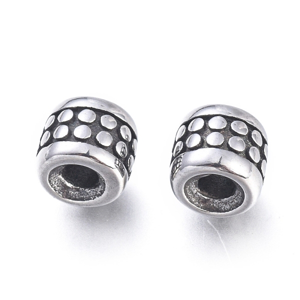 PandaHall 304 Stainless Steel Beads, Barrel, Antique Silver, 5.5x6mm, Hole: 2mm 304 Stainless Steel Barrel
PandaHall 304 Stainless Steel Beads, Barrel, Antique Silver, 5.5x6mm, Hole: 2mm 304 Stainless Steel Barrel
