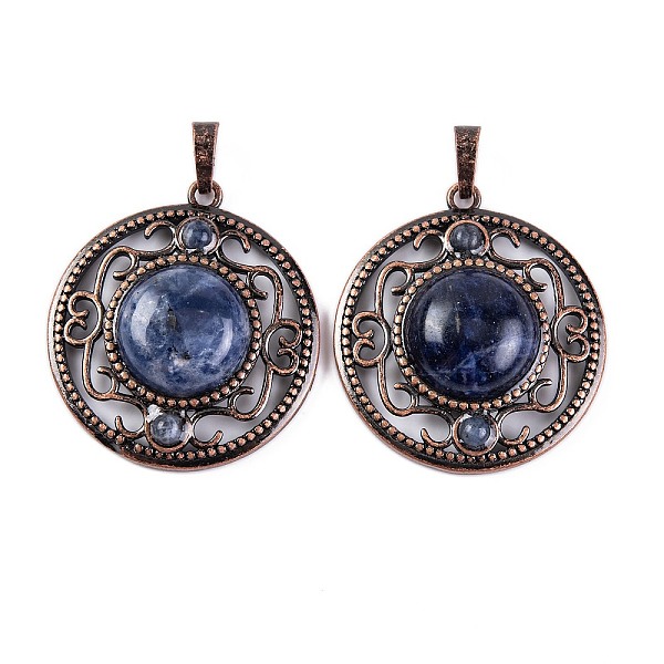 PandaHall Natural Sodalite Pendants, Rack Plating Brass Hollow Flat Round Charms, Cadmium Free & Lead Free, Red Copper, 36.5x33x9.5mm, Hole...
PandaHall Natural Sodalite Pendants, Rack Plating Brass Hollow Flat Round Charms, Cadmium Free & Lead Free, Red Copper, 36.5x33x9.5mm, Hole...